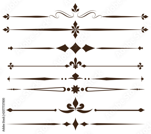 Elegant Minimal Decorative Divider Lines and Vintage Ornamental Separator Borders Vector Collection