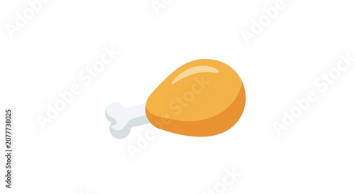 A single piece of fried poultry meat with a visible bone on a white background