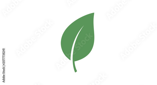 Minimalist Green Leaf Illustration Depicting Nature, Growth, and Environmental Themes