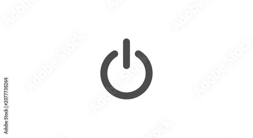 Minimalist Power Icon on White Background, Symbolic Digital Representation or Button