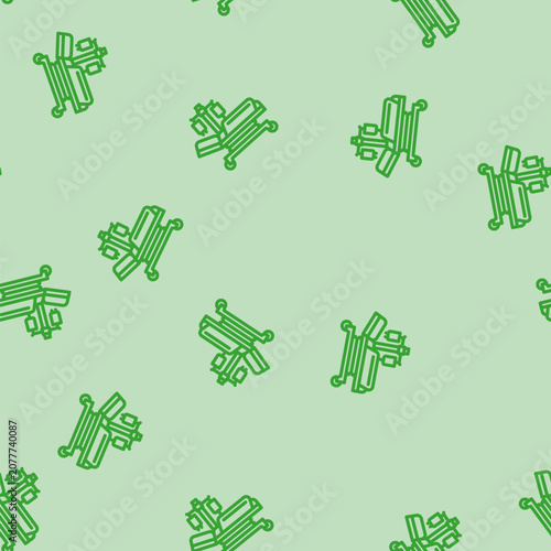 Bild auf Leinwand hospital bed cancer treatment line seamless pattern hospital bed cancer treatmen