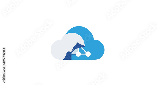 A digital cloud icon representing modern data storage and network connectivity