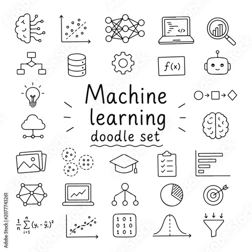 Konstfotografi Machine learning doodles set