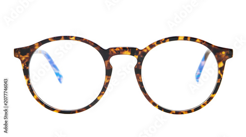 Billede på lærred Tortoiseshell Round Eyeglasses with Clear Lenses