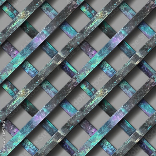Colorful Abstract Geometric Pattern with Iridescent Tones.