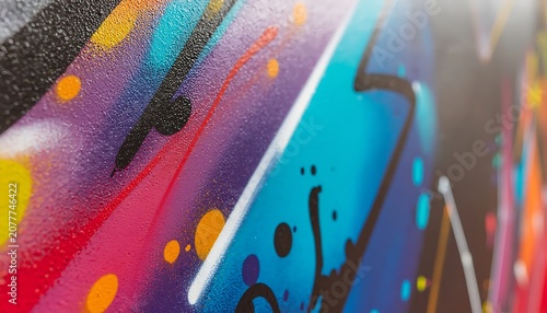 Colorful Abstract Graffiti Wall Art Design.