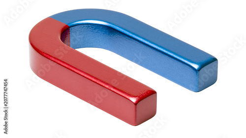 фотографія Red and blue horseshoe magnet