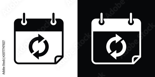 Cuadro en lienzo Calendar icon with circular arrows reload symbol vector