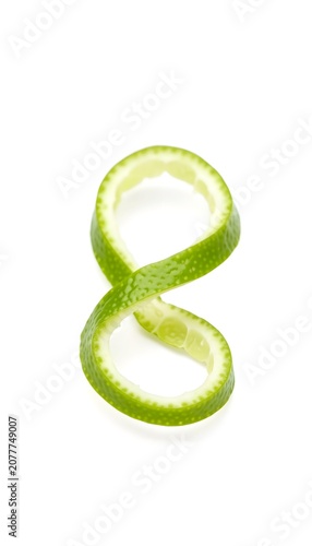 green ribbon on white background