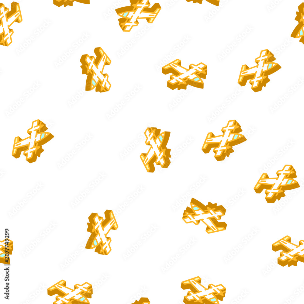 Fototapeta premium plane aircraft isometric seamless pattern. plane aircraft sign illustration
