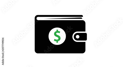 Minimalist Wallet Icon Depicting Finance and Currency with a Dollar Sign