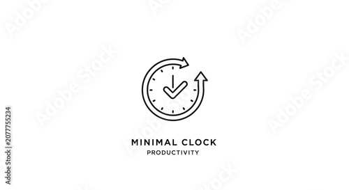 Minimalist Clock Icon Illustrates Time Management, Productivity, and Efficiency Concepts