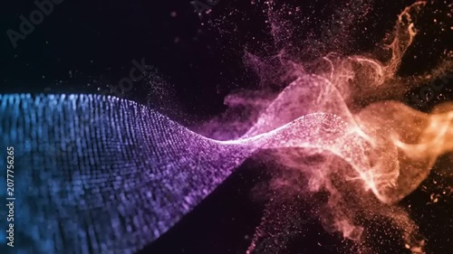 Colorful wave particles transform slowly.