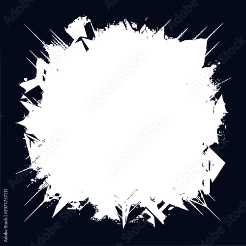 Abstract Grunge Splash Frame, Splatter Texture Border, Dark Background, Copy Space