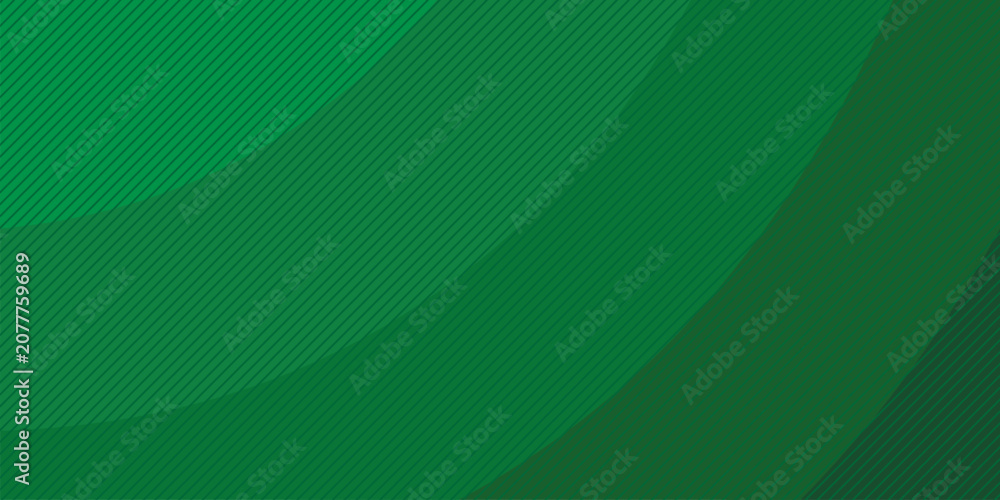 Fototapeta premium Green gradient summer background with retro groovy wavy stripes. Vector abstract 70s vintage green wave banner template with line texture and empty copy space for eco organic holiday or seasonal sale.
