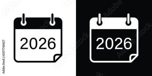 Cuadro en lienzo 2026 calendar year icon vector illustration