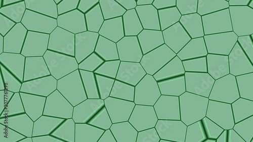 Abstract Extruded Voronoi Cell Background Loop with Green Texture