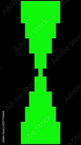 Futuristic Retro Pixel Gate Vertical Transition to Green Screen