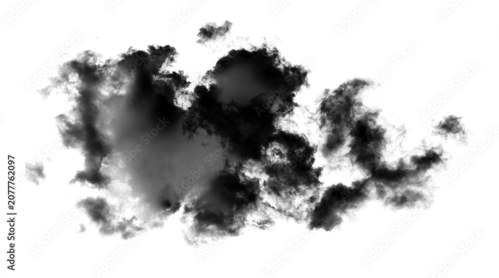 Fototapeta premium Dense Dark Storm Cloud Isolated on Transparent Background