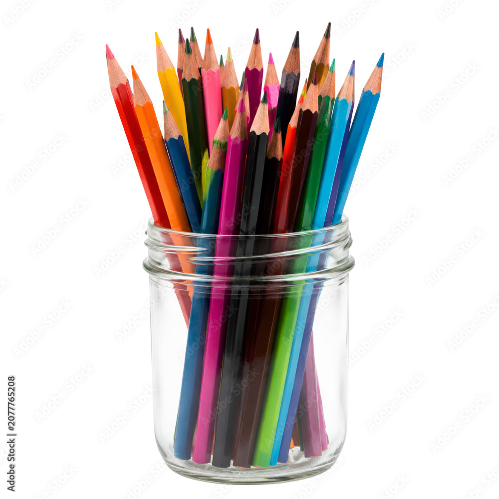 Fototapeta premium Colored Pencils in Jar 