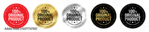 Tableau sur toile 100 Percent Original Product Badge Collection with Premium Gold Silver Black and
