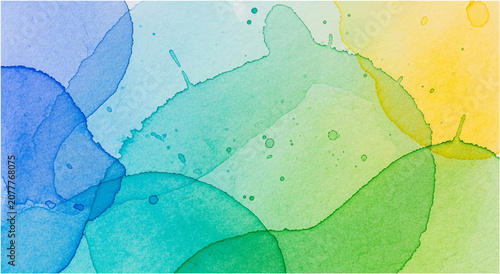 Colorful overlapping watercolor circles abstract background