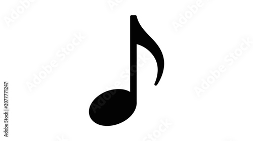 Photos Black music note, eighth note, musical symbol, vector icon Vector