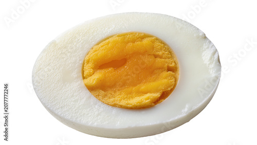 Картината върху платно Half hard boiled egg with white albumen and yellow yolk