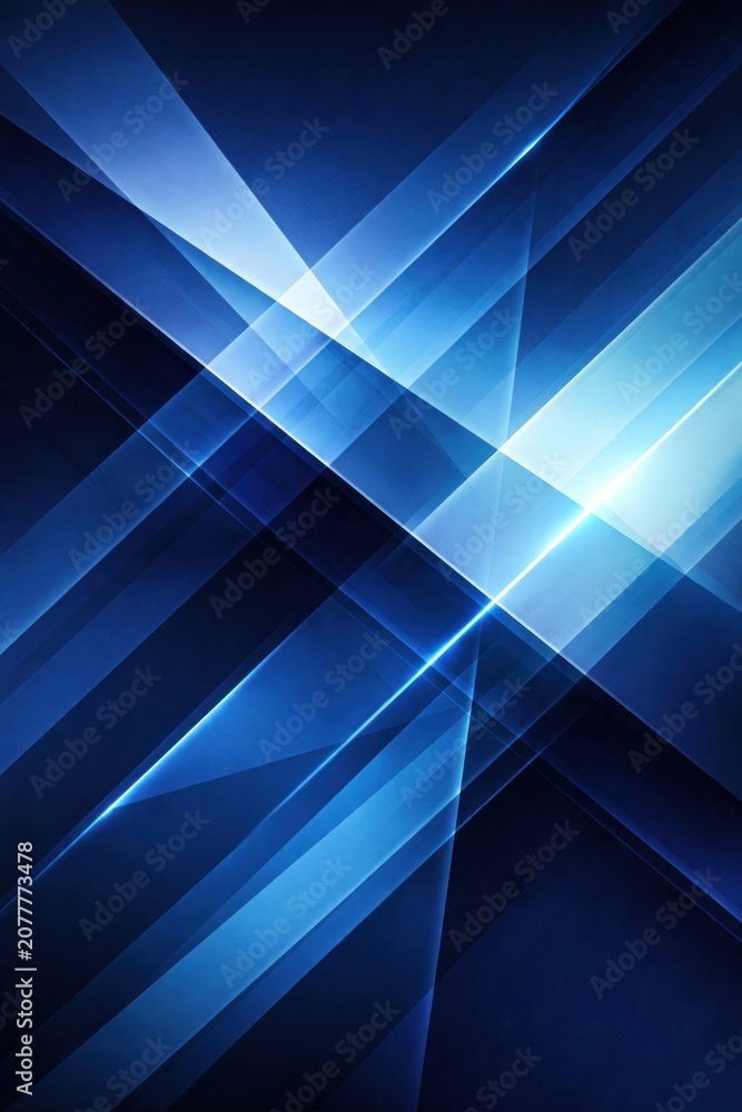 Obraz premium Abstract geometric blue light design.