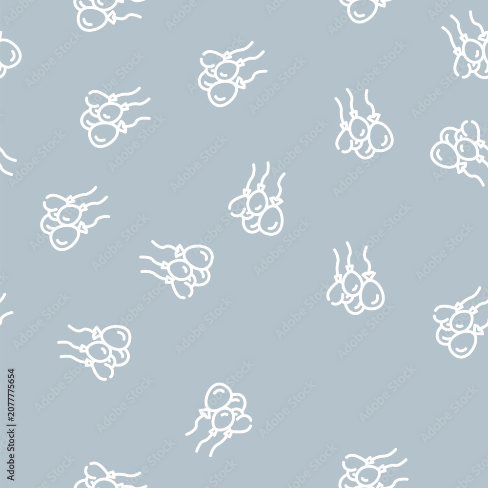 Fototapeta premium air balloons birthday decoration line seamless pattern air balloons birthday decoration thin line illustration