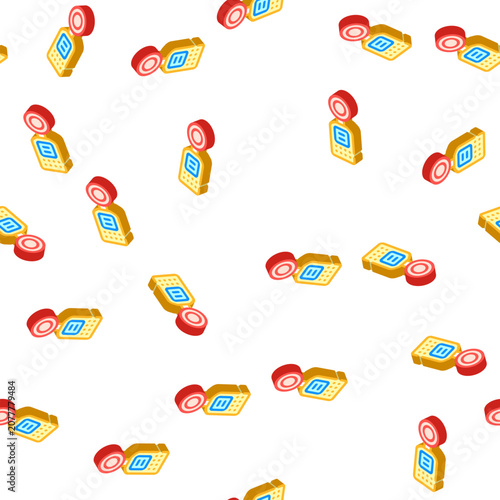 Obraz na plátně light meter measuring equipment isometric seamless pattern