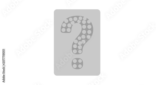 Minimalist Question Mark Icon Made of Circles on Grey Background