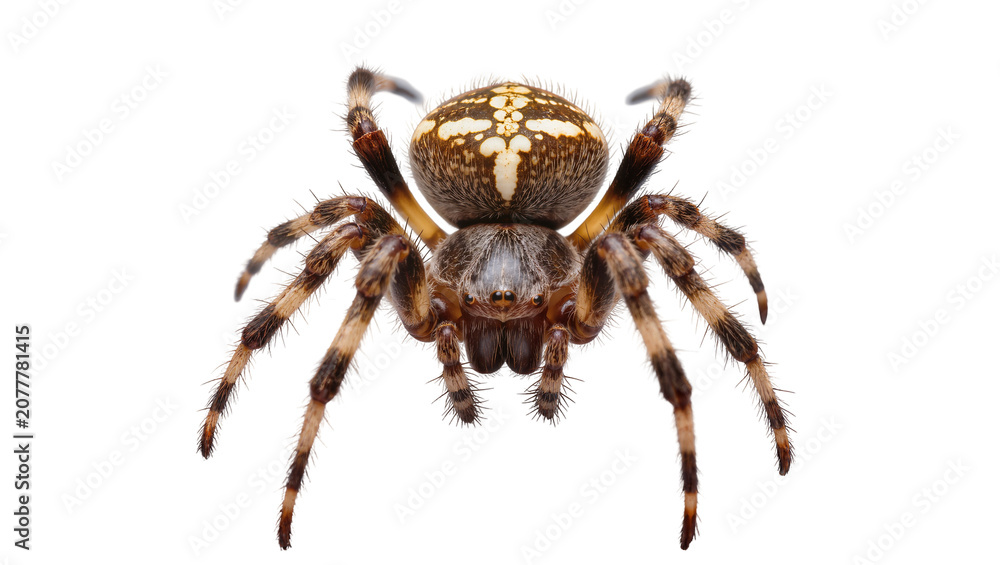 Fototapeta premium Orb weaver spider with distinctive markings on abdomen