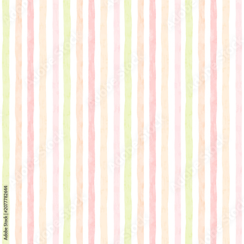 Pastel pink green beige vertical stripes seamless pattern, soft line background, cute cottage core textile print, spring fabric digital pattern