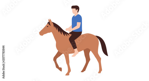 Fotografija Minimalist Illustration of a Person Riding a Horse