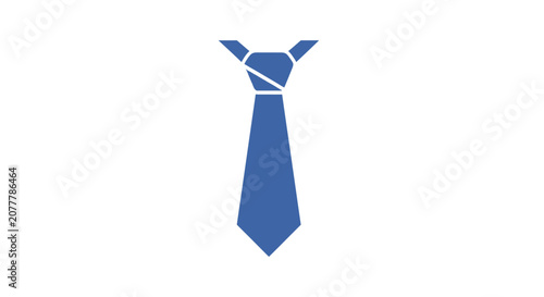 Blue Tie Icon Simple Geometric Design.