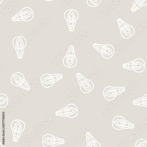Cuadro en lienzo halogen light bulb line seamless pattern halogen light bulb thin line illustrati
