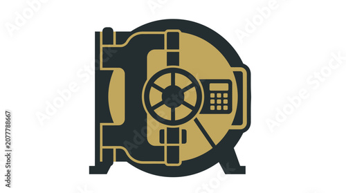 Bank Vault Door Vector Illustration