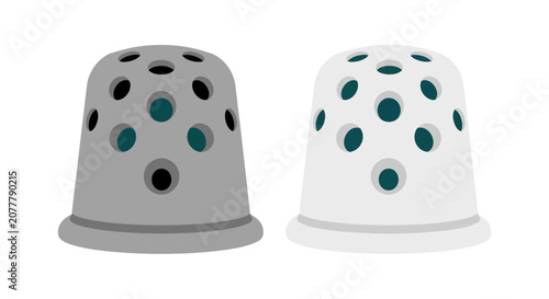 Fotografía Two Minimalist Flat Style Thimble Icons Isolated on White