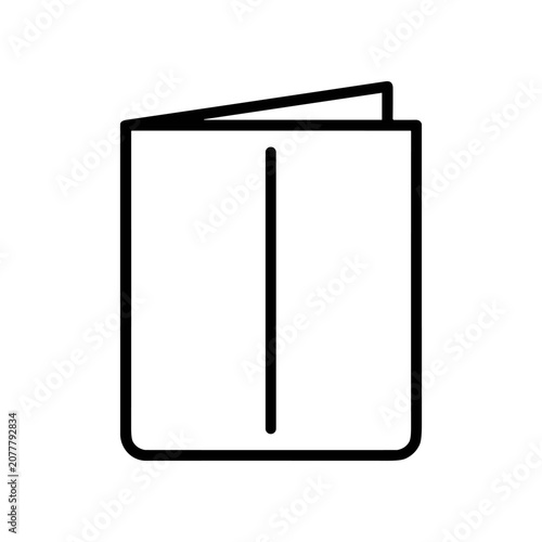 A black line drawing of book.