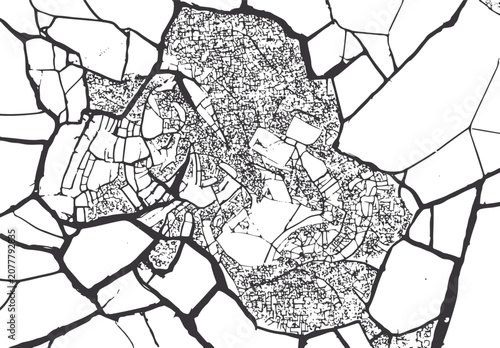 Dense abstract cracked earth mosaic texture