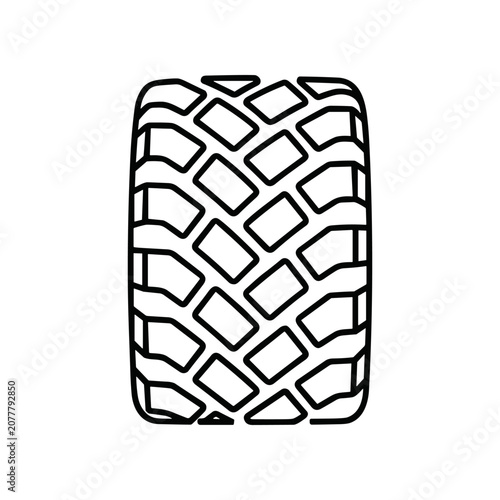 Tire Tread Pattern Closeup View.