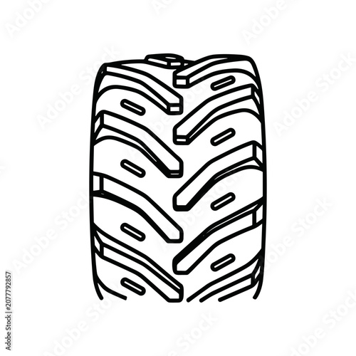 Tire Tread Pattern Closeup View.