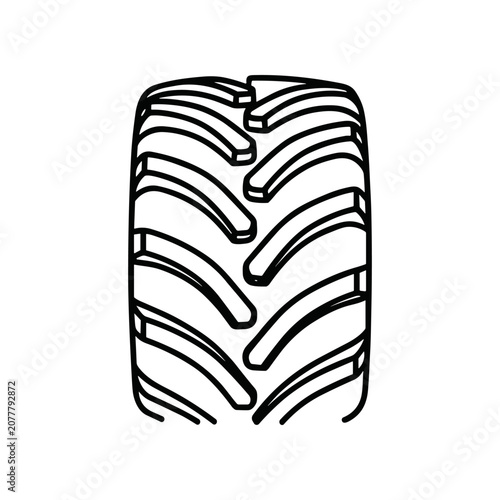 Tire Tread Pattern Closeup View.