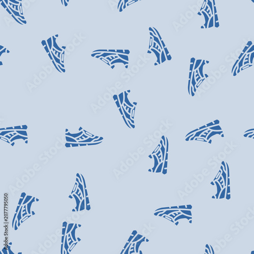Cuadro en lienzo sneakers clothing glyph vector seamless pattern