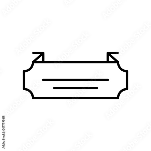 Simple black ticket outline icon.