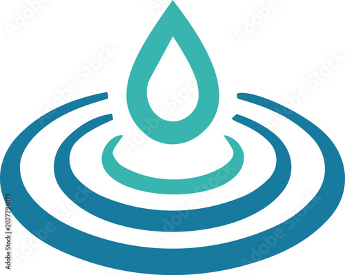 Water droplet ripple concentric circles icon vector illustration