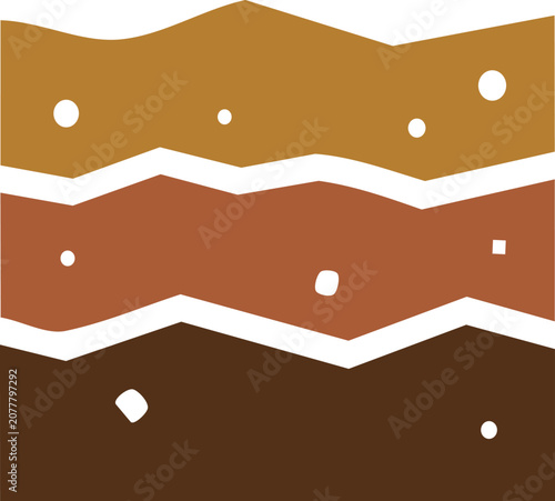 Layered brown soil ground structure icon vector design