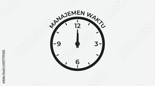 A simple black and white clock icon representing the concept of time management