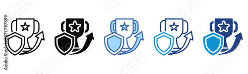 Fotografie Competitive Edge icon set multiple style collection